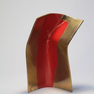 Joe Gitterman, "Movement 6", mirror polished bronze with automobile paint highlights