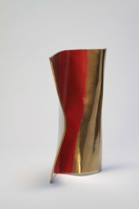 Joe Gitterman, Movement 4, mirror polished bronze with automobile paint highlights