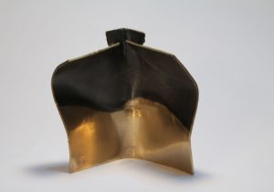 Joe Gitterman, "Dance 11," bronze cast from sheet wax, shadow areas paint, machine polished and polyurethane coated