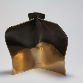 Joe Gitterman, "Dance 11," bronze cast from sheet wax, shadow areas paint, machine polished and polyurethane coated