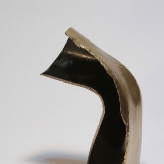 Joe Gitterman, "Dance 09," bronze cast from sheet wax, shadow areas paint, machine polished and polyurethane coated