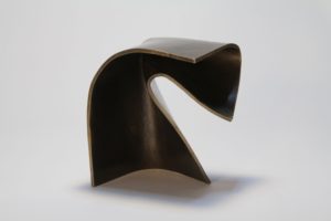 Joe Gitterman, "Dance 03," bronze cast from sheet wax, shadow areas paint, machine polished and polyurethane coated
