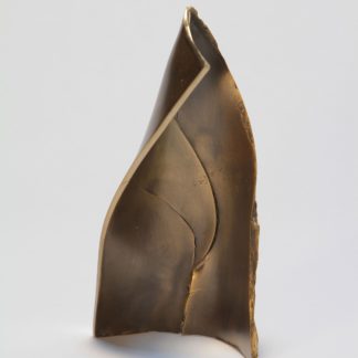 Joe Gitterman, "Dance 04," bronze cast from sheet wax, shadow areas paint, machine polished and polyurethane coated