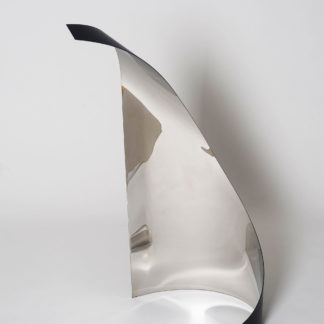 Joe Gitterman, "Gesture 8," Mirrored stainless steel, powder coating on non-mirrored side
