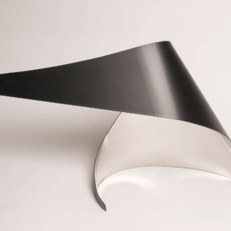 Joe Gitterman, "Gesture 3," mirrored stainless steel, powder coating on non-mirrored side