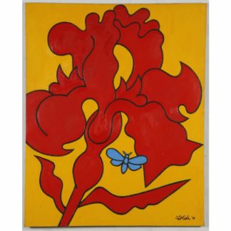 Red Iris on Yellow