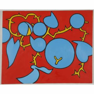 Blue Fruit on Red