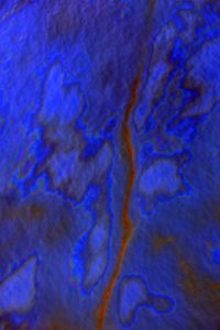 Line of Red Oil on Blue