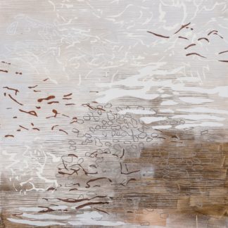 Laura Fayer, "Heartland," acrylic, Japanese paper on canvas