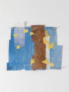 Eugene Brodsky, "Shard 1," ink on silk; framed
