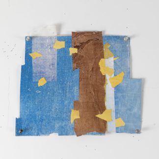 Eugene Brodsky, "Shard 1," ink on silk; framed