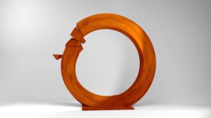 Santiago Lozano, "Collapse Ring," weathering steel