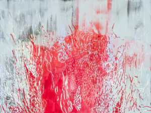 Laura Fayer, "Velocity," acrylic, Japanese paper on canvas