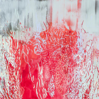 Laura Fayer, "Velocity," acrylic, Japanese paper on canvas