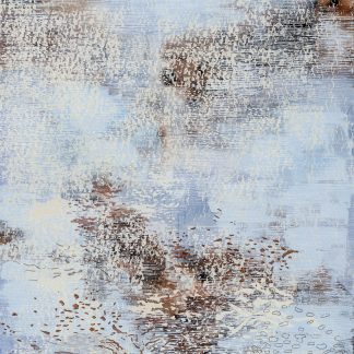 Laura Fayer, "Spatial Relations," acrylic, Japanese paper on canvas