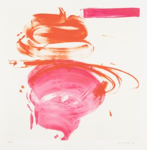 Jill Moser, "Pink Mama," 12 color screen print on Rives BFK