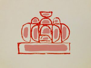 Cynthia Kirkwood, "Opening Monument, Pink and Red," serigraph on paper