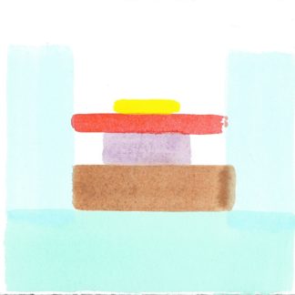 Cynthia Kirkwood, "Small Aqua No. 3: Arrival," gouache on Fabriano Rosapina paper