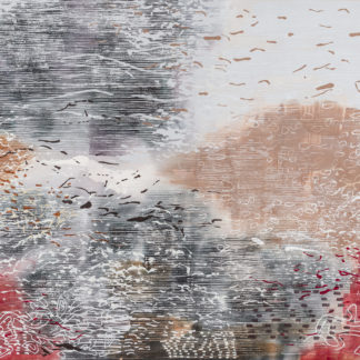 Laura Fayer, "The Space Between," acrylic and Japanese paper on canvas