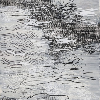Laura Fayer, "The Discovery Project," acrylic and Japanese paper on canvas