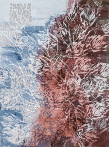 Laura Fayer, "Mountainview," acrylic and Japanese paper on canvas