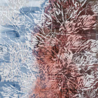 Laura Fayer, "Mountainview," acrylic and Japanese paper on canvas