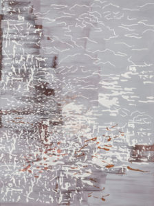 Laura Fayer, "Moonwalk," acrylic and Japanese paper on canvas