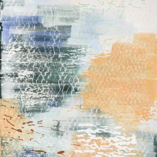 Laura Fayer, "Goldmine," acrylic and Japanese paper on canvas