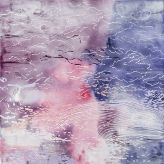 Laura Fayer, "Celestial Glow," acrylic and Japanese paper on canvas