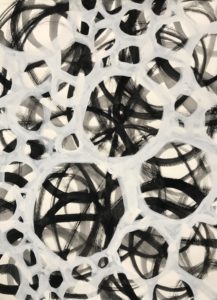 Karen Tompkins, "Bubble Double 14," gouache on printing paper