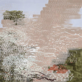 Laura Fayer, "Sound of the Land," acrylic, japanese paper on canvas