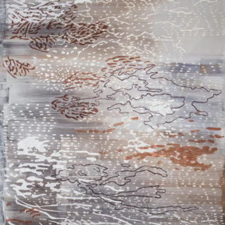 Laura Fayer, "Secret Beyond," acrylic and Japanese paper on canvas
