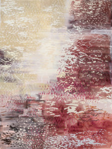 Laura Fayer, "Good Fortune," acrylic and Japanese paper on canvas
