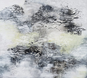 Laura Fayer, "North of Ordinary," acrylic and Japanese paper on canvas