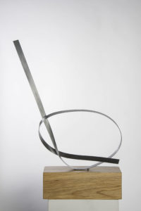 Joe Gitterman, "Steel Silver 3," steel, clear coated