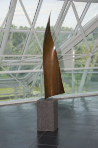 Joe Gitterman, "YIN / YANG," bronze, granite cube