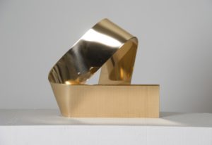 Joe Gitterman, "Poised 12," bronze, mirror polished