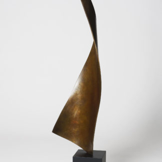 Joe Gitterman, "On Point 3", patinated bronze, black painted aluminum base