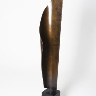 Joe Gitterman, "On Point 1," patinated bronze, black painted aluminum base