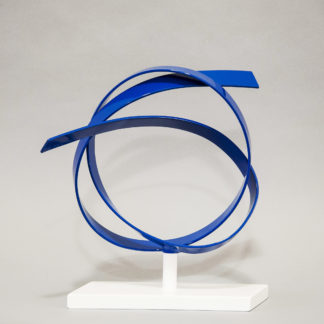 Joe Gitterman, "Blue Knot," stainless steel, painted
