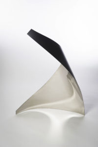 Joe Gitterman, "Gesture 27," stainless steel, mirrored on one side