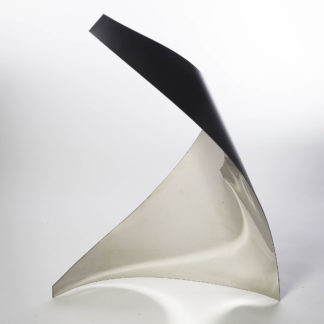 Joe Gitterman, "Gesture 27," stainless steel, mirrored on one side