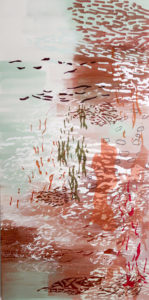 Laura Fayer, "By My Side," acrylic, japanese paper on canvas