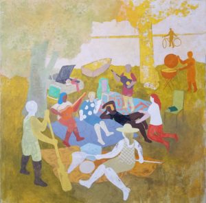 Drew King, "Edgewater," acrylic, oil on canvas