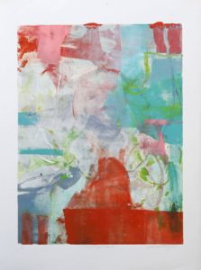 Threads of Pink II, Claudia Mengel, work on paper, monotype