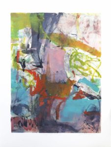 Threads of Pink VIII, Claudia Mengel, work on paper, monotype