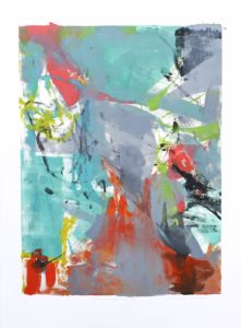 Threads of Pink V, Claudia Mengel, work on paper, monotype