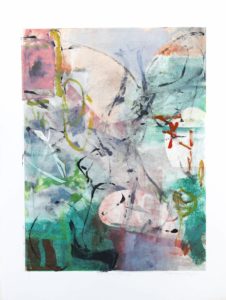 Threads of Pink I, Claudia Mengel, work on paper, monotype