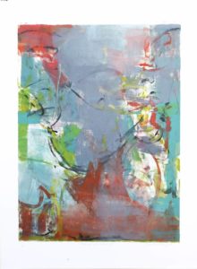 Threads of Pink III, Claudia Mengel, work on paper, monotype