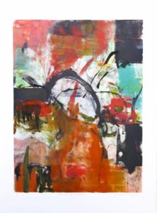 Threads of Pink VII, Claudia Mengel, work on paper, monotype
